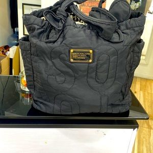 Marc Jacobs Black Nylon Quilted Tote Bag Large